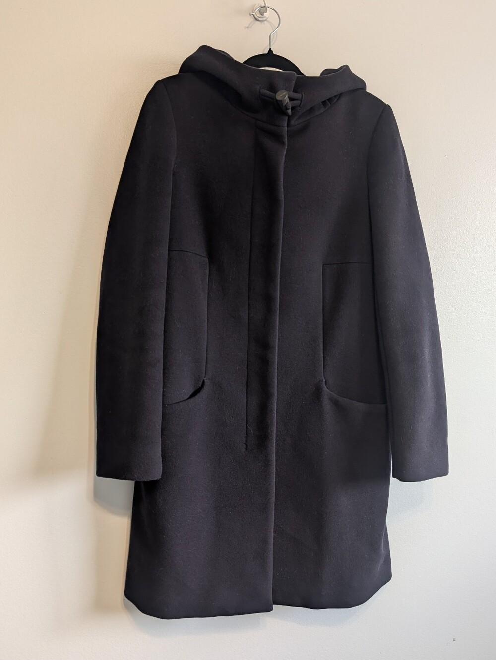 Aritzia Babaton Pearce Wool Cashmere Navy Hooded Coat S